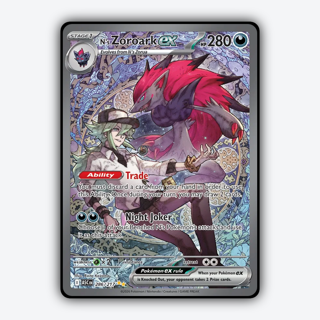N's Zoroark ex 286/217 - Ascended Heroes Set - Card Rug