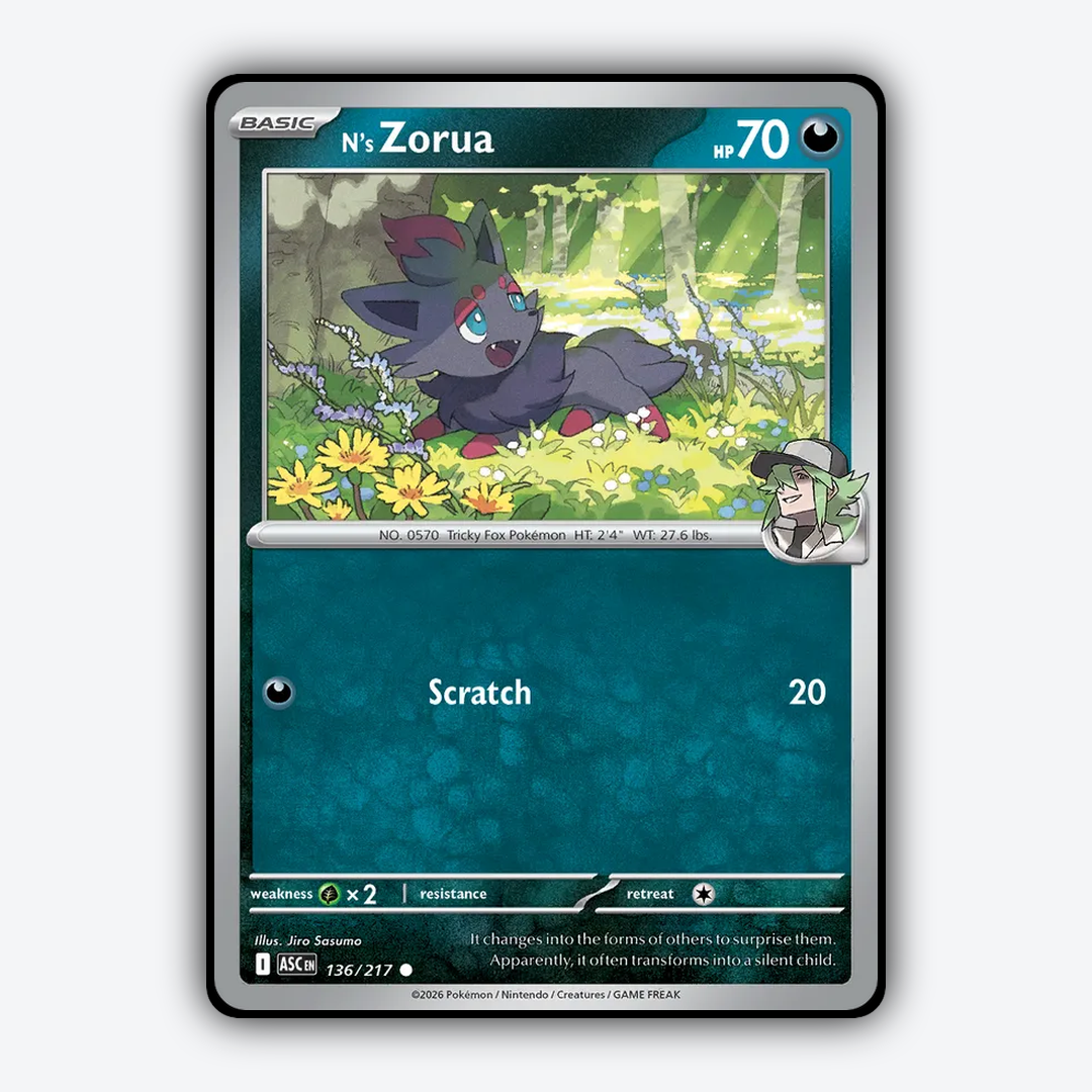 N's Zorua 136/217 - Ascended Heroes Set - Card Rug