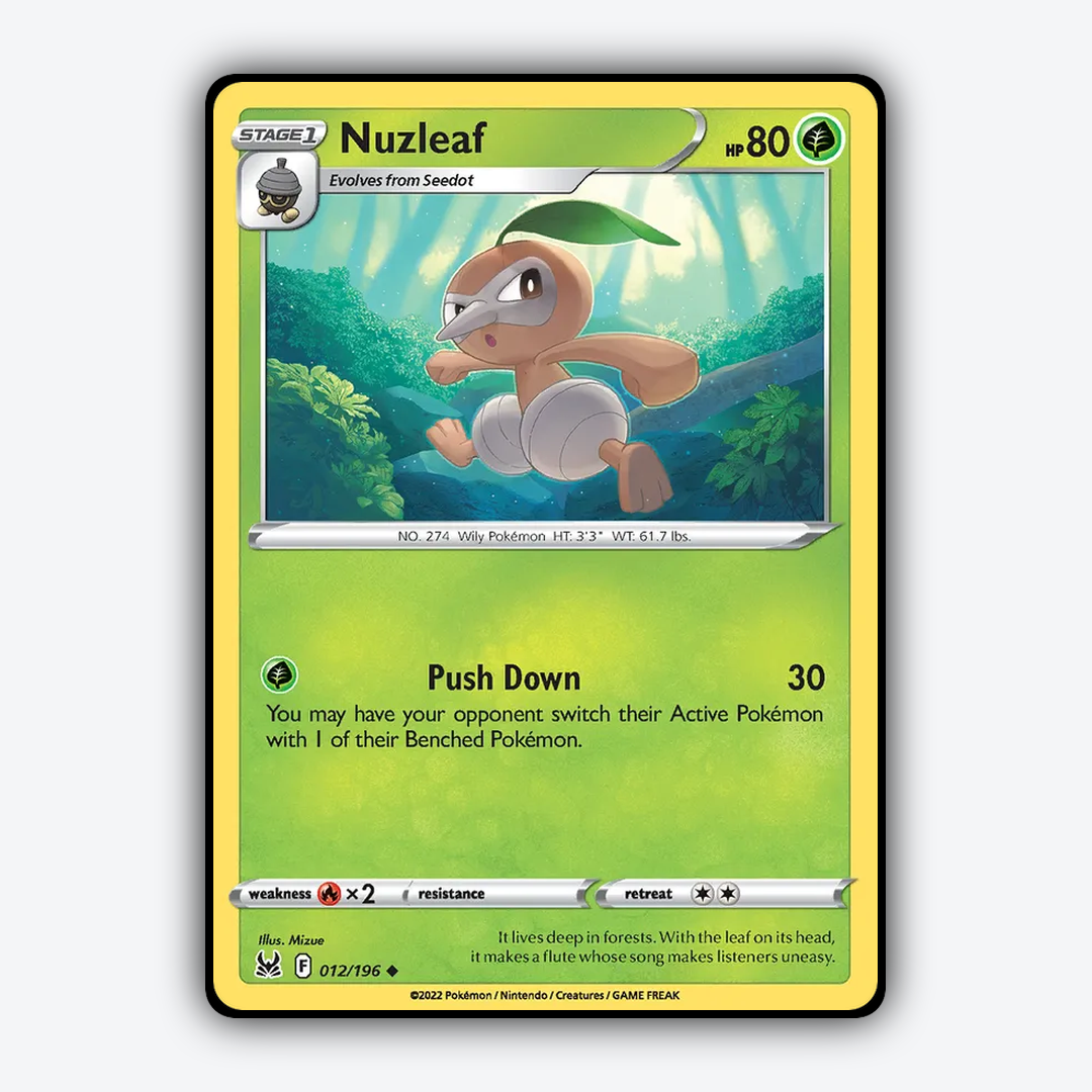Nuzleaf 012/196 - Lost Origin Set - Card Rug