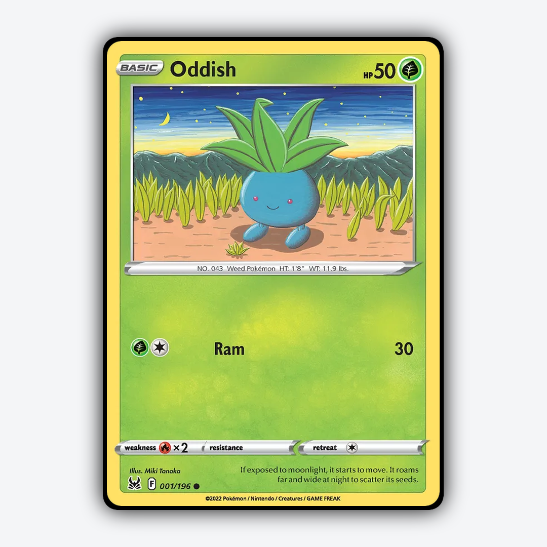 Oddish 001/196 - Lost Origin Set - Card Rug