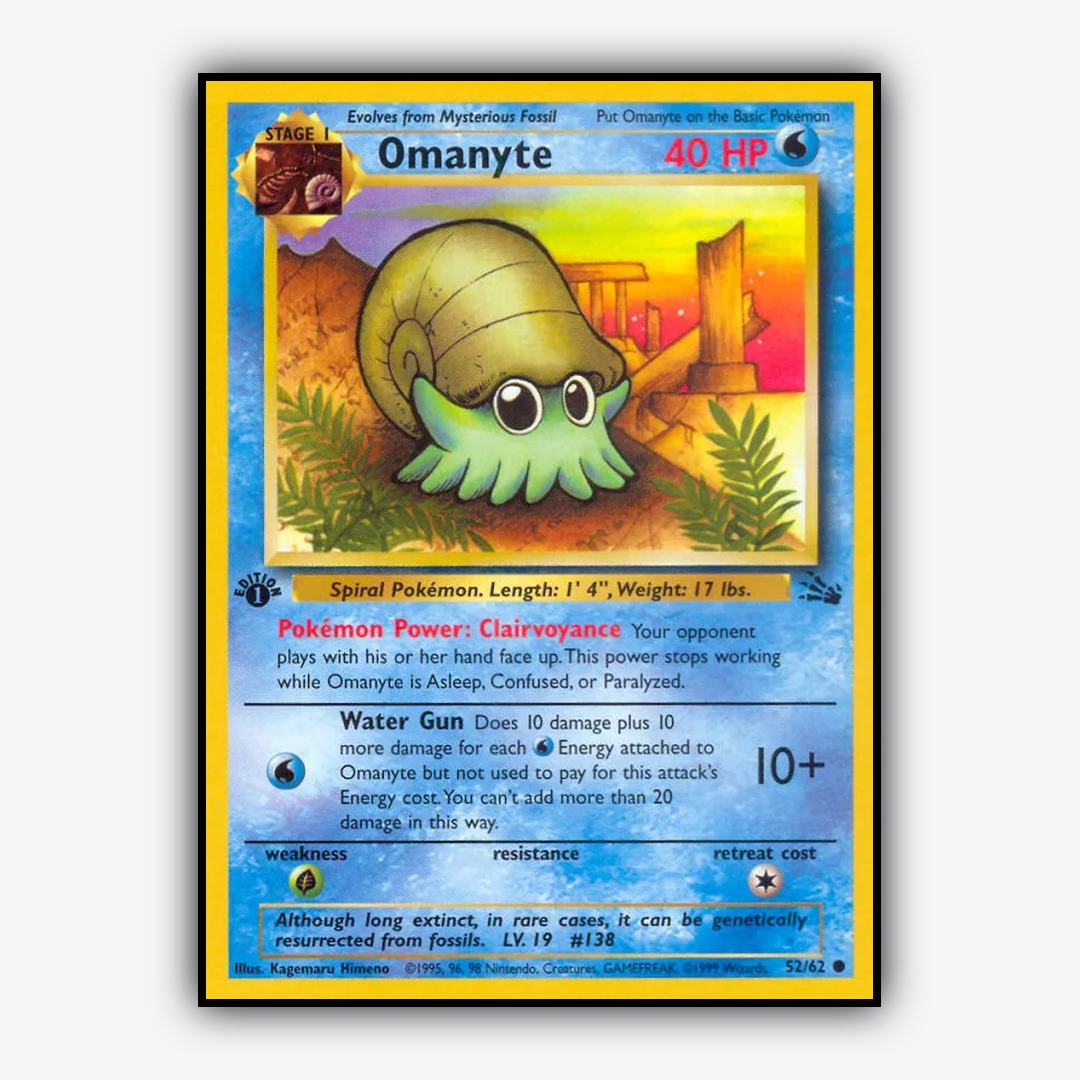 Omanyte 052/62 - Fossil Set - Card Rug