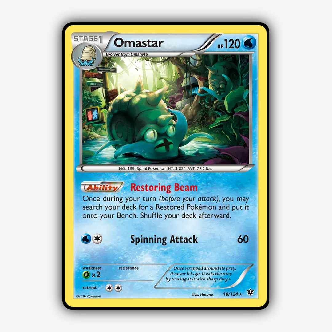 Omastar 018/124 - Fates Collide Set - Card Rug