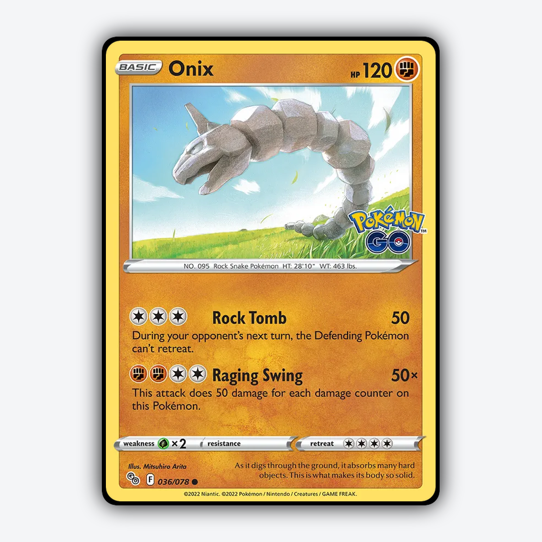 Onix 036/78 - Pokémon GO Set - Card Rug
