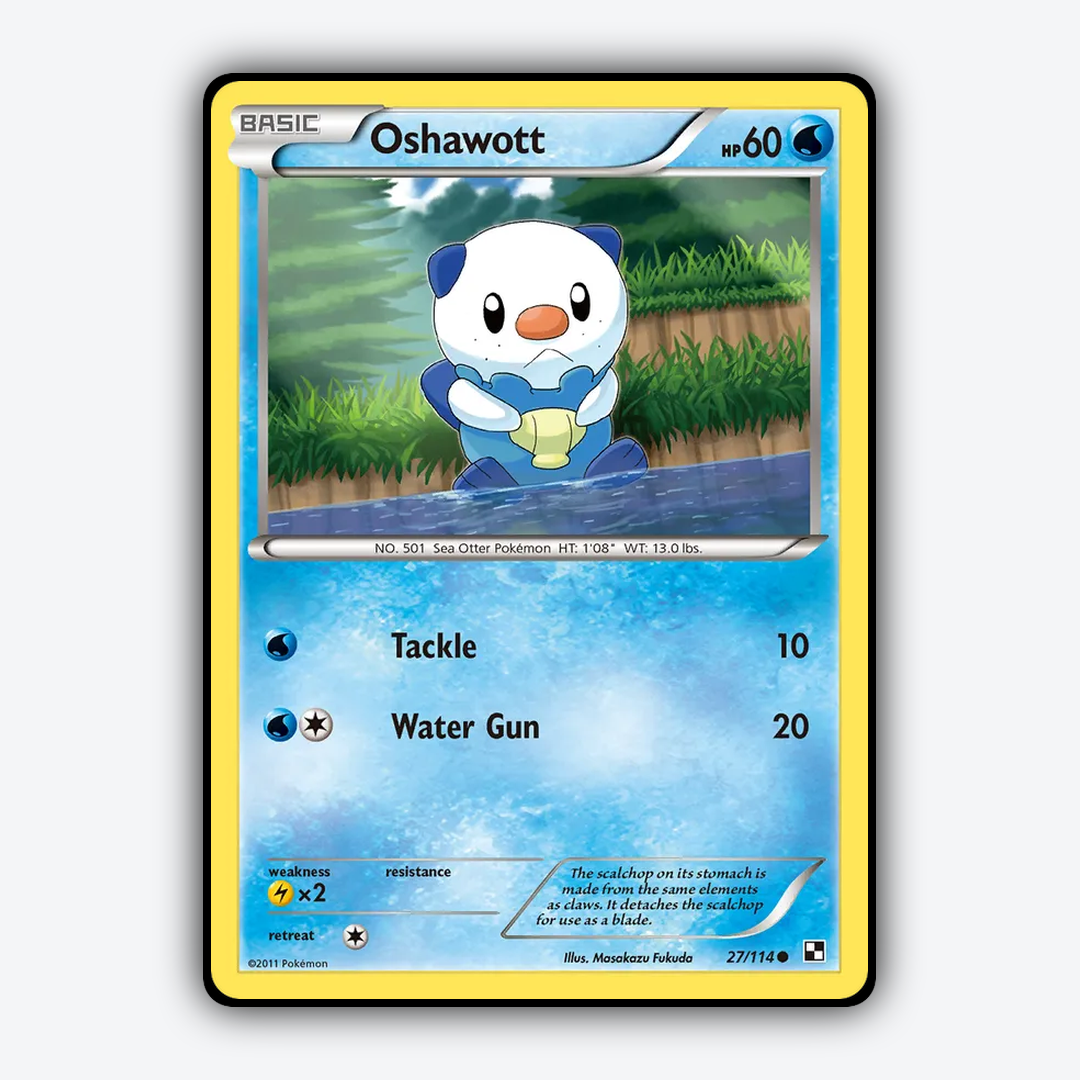 Oshawott 027/114 - Black & White Set - Card Rug