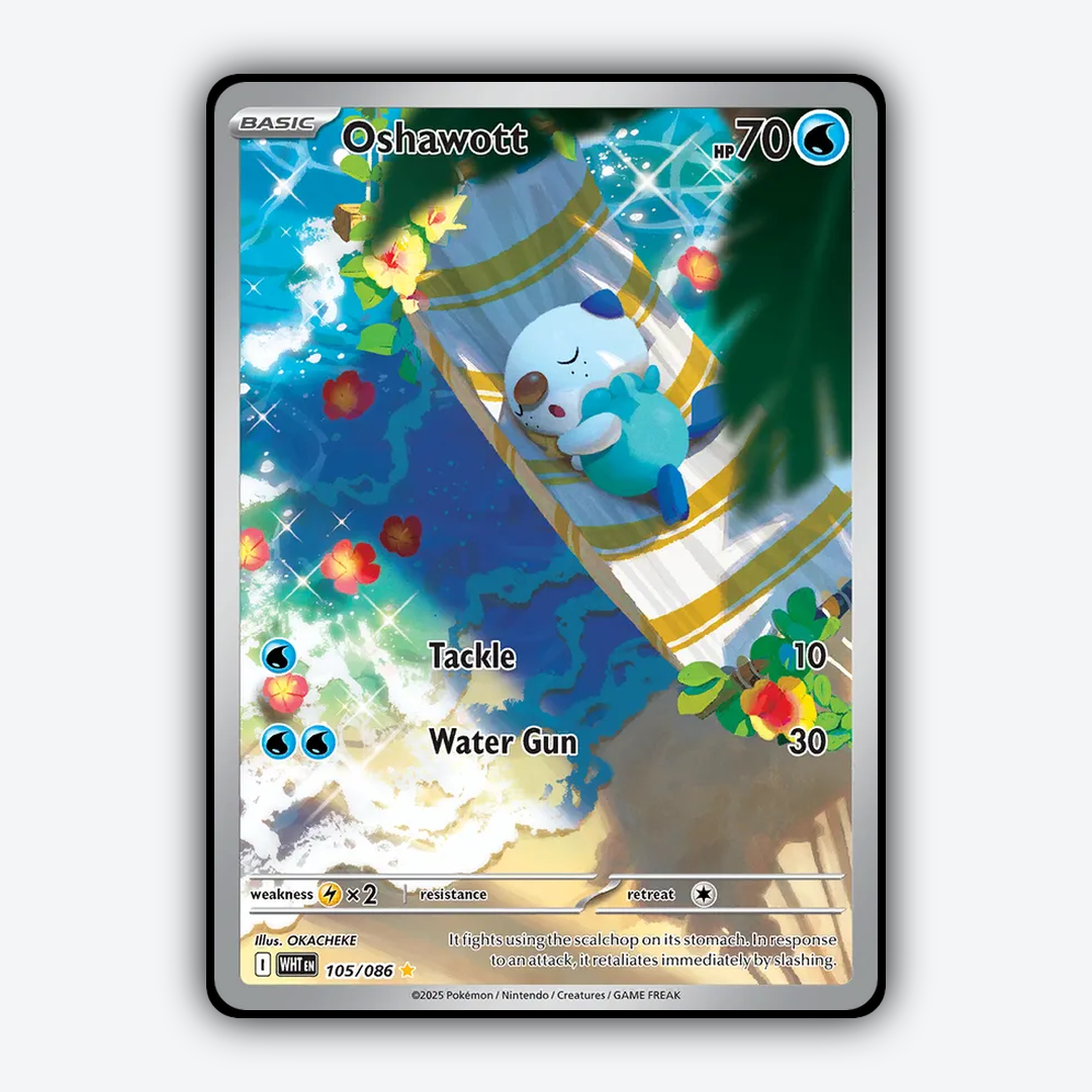 Oshawott #105 - White Flare Set - Card Rug