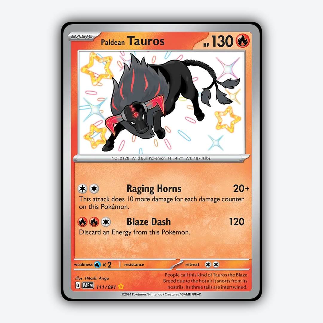 Paldean Tauros #111 - Paldean Fates Set - Card Rug
