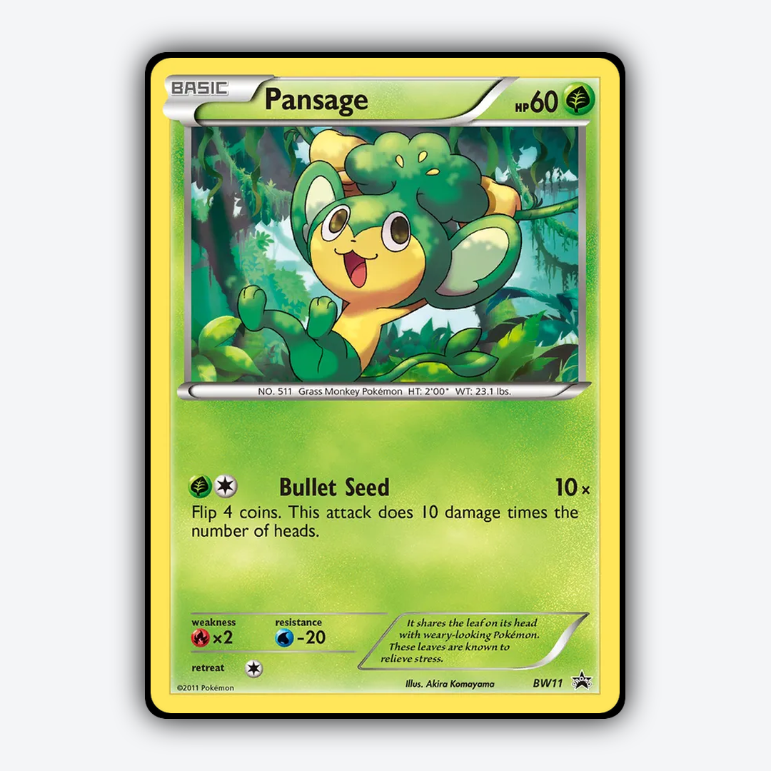 Pansage #11 - BW Black Star Promos Set - Card Rug