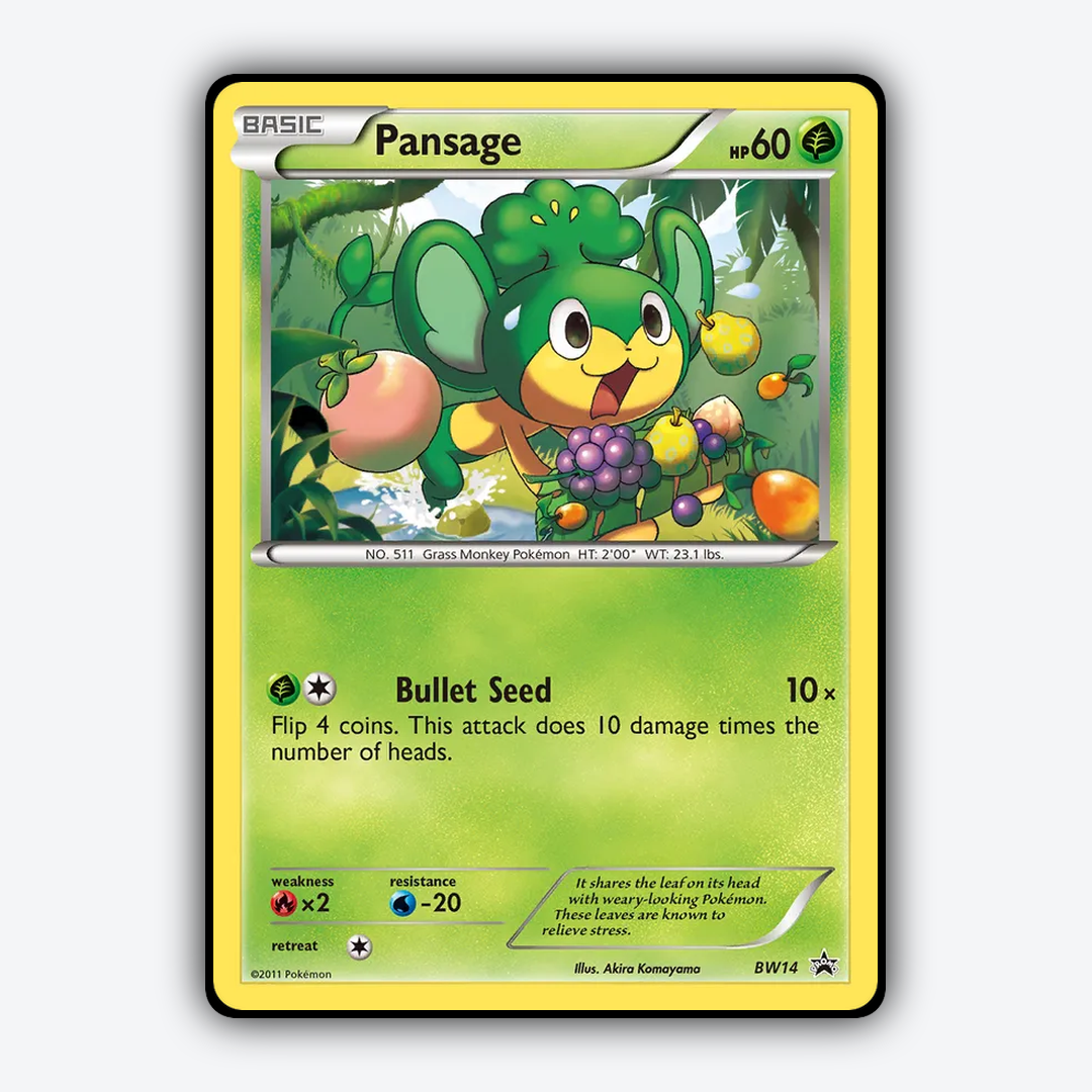 Pansage #14 - BW Black Star Promos Set - Card Rug