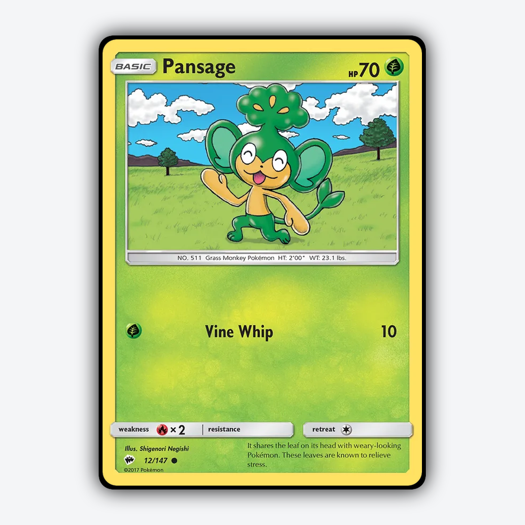 Pansage 012/147 - Burning Shadows Set - Card Rug