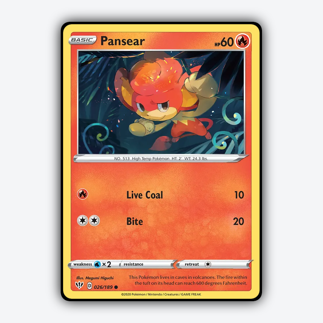 Pansear 026/189 - Darkness Ablaze Set - Card Rug