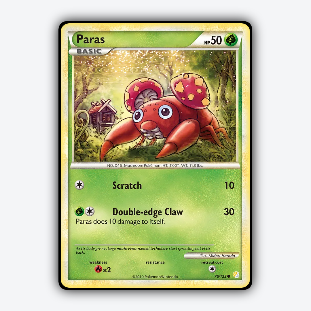 Paras 076/123 - HeartGold & SoulSilver Set - Card Rug