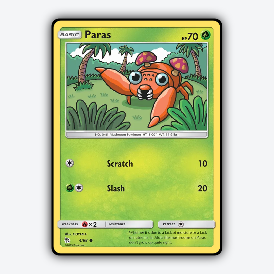 Paras 004/68 - Hidden Fates Set - Card Rug