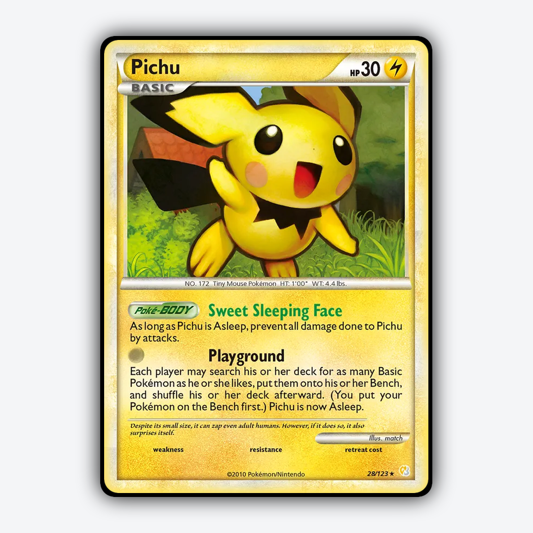 Pichu 028/123 - HeartGold & SoulSilver Set - Card Rug