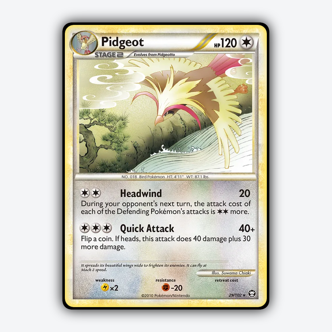 Pidgeot 029/102 - HS—Triumphant Set - Card Rug