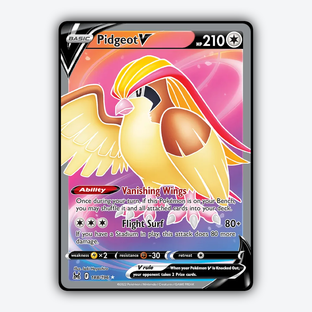 Pidgeot V 188/196 - Lost Origin Set - Card Rug