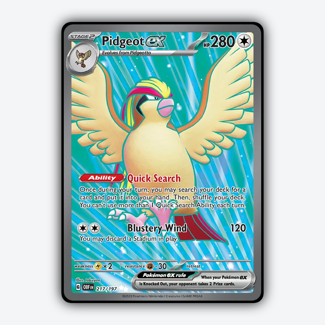 Pidgeot ex #217 - Obsidian Flames Set - Card Rug
