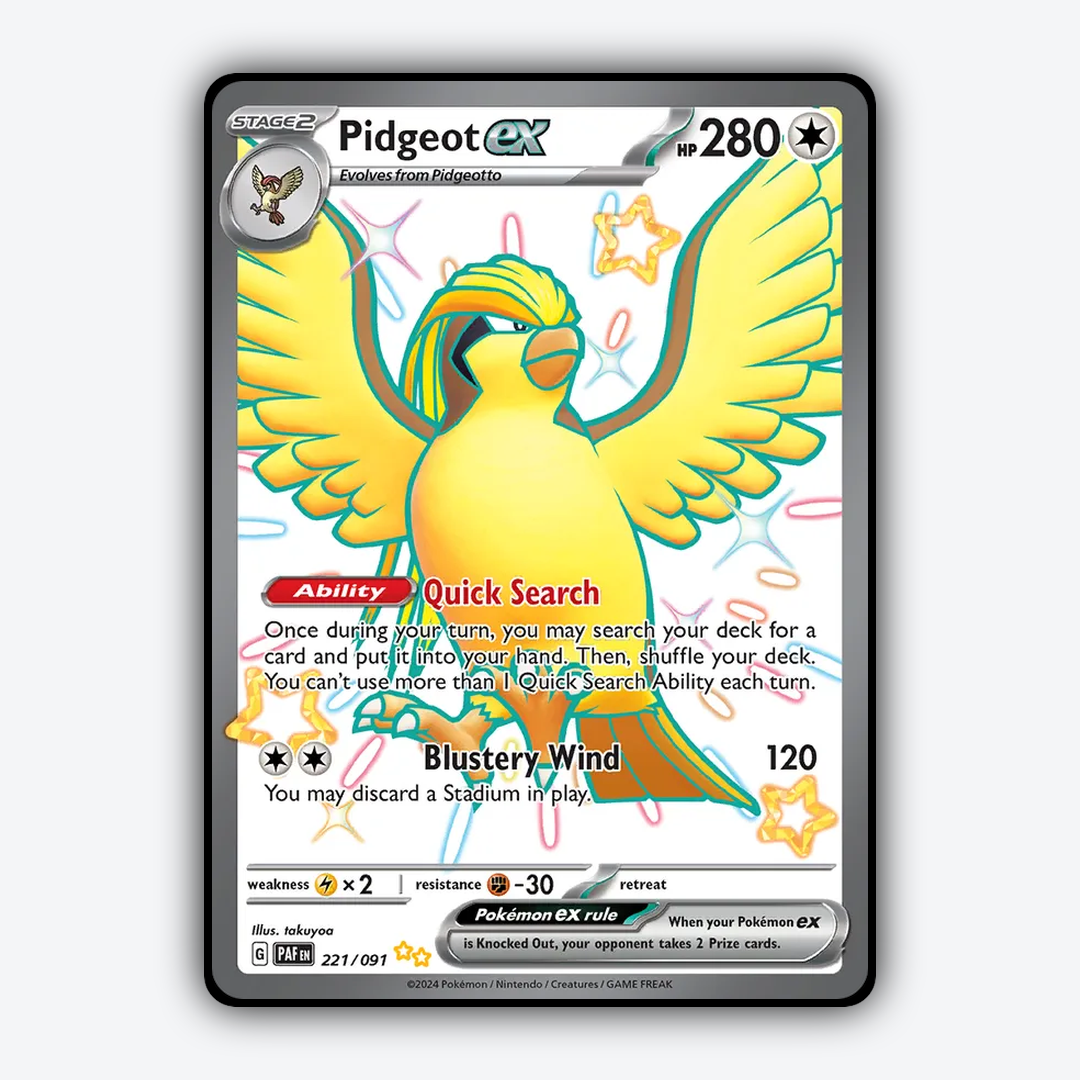 Pidgeot ex #221 - Paldean Fates Set - Card Rug