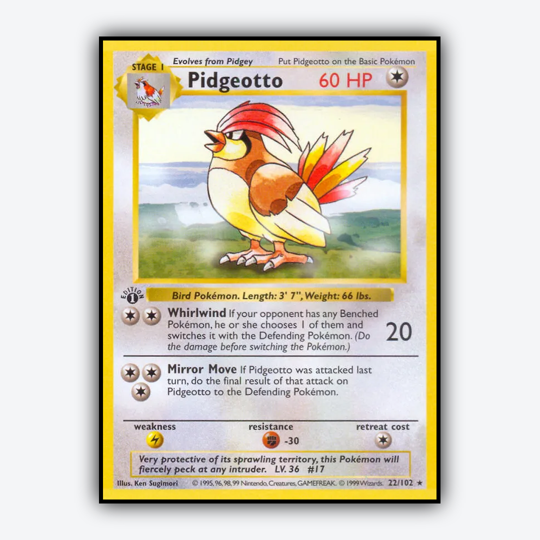 Pidgeotto #22 - Base Set - Card Rug