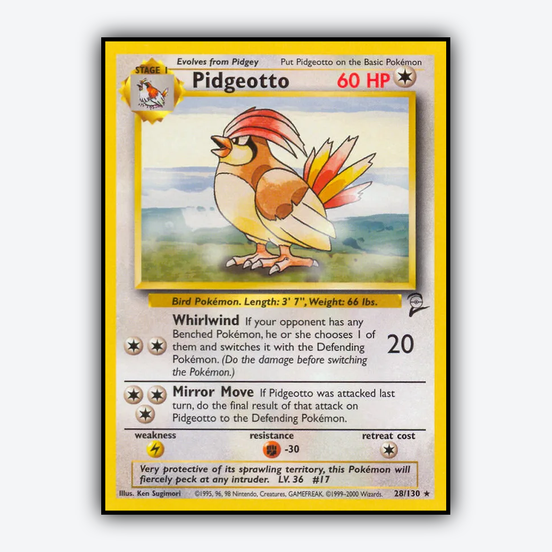 Pidgeotto 028/130 - Base Set 2 Set - Card Rug