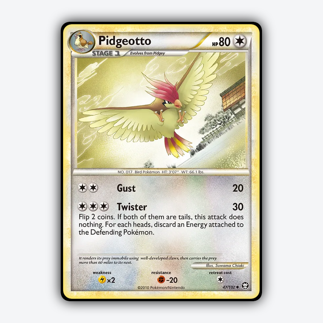 Pidgeotto 047/102 - HS—Triumphant Set - Card Rug