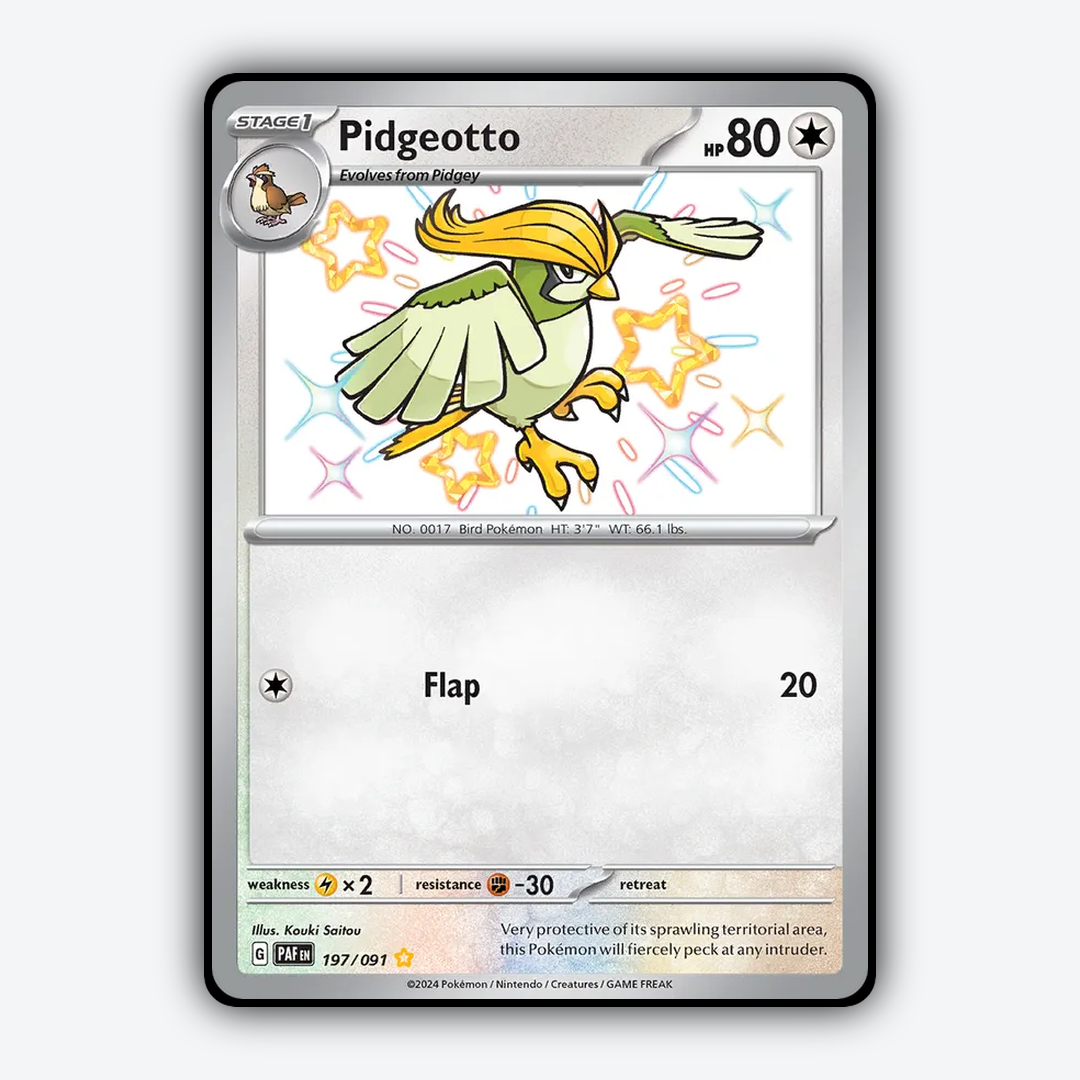 Pidgeotto #197 - Paldean Fates Set - Card Rug