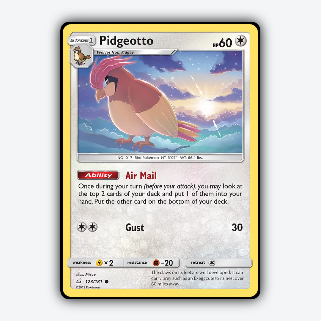 Pidgeotto 123/181 - Team Up Set - Card Rug