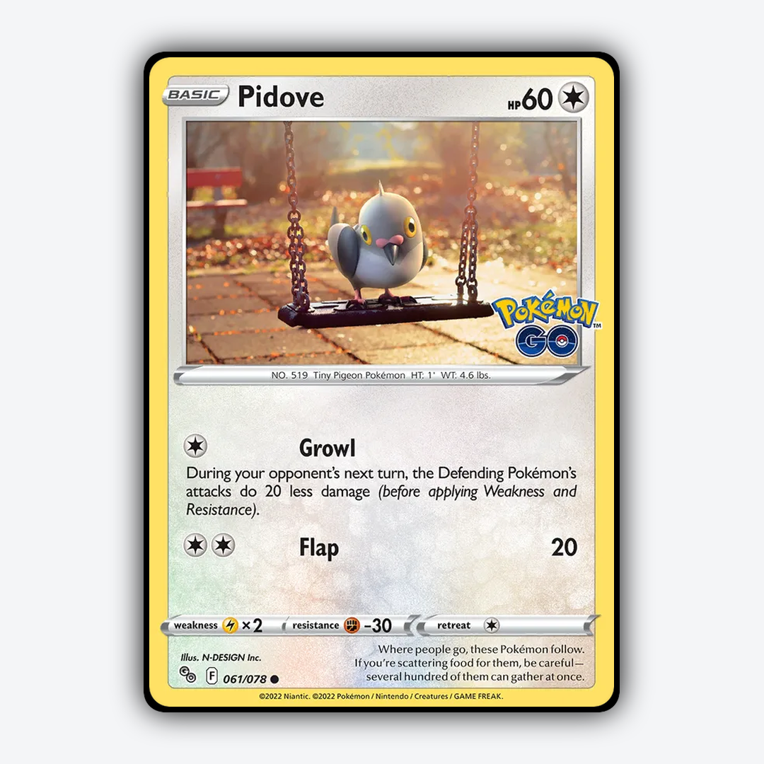 Pidove 061/78 - Pokémon GO Set - Card Rug
