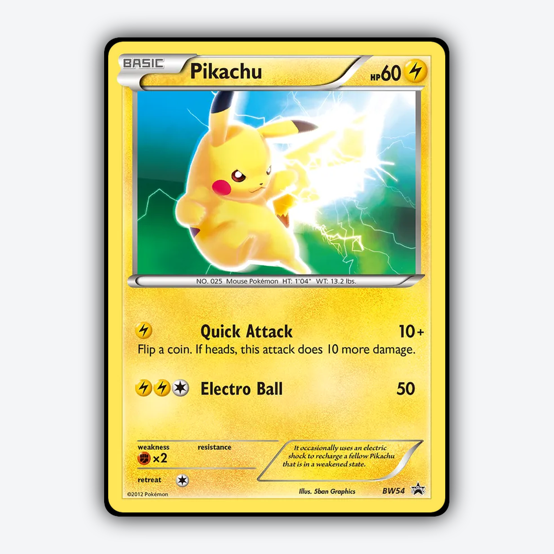 Pikachu #54 - BW Black Star Promos Set - Card Rug