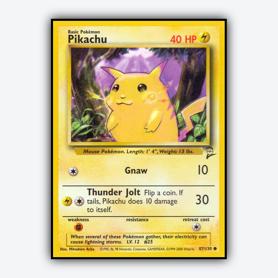 Pikachu 087/130 - Base Set 2 Set - Card Rug