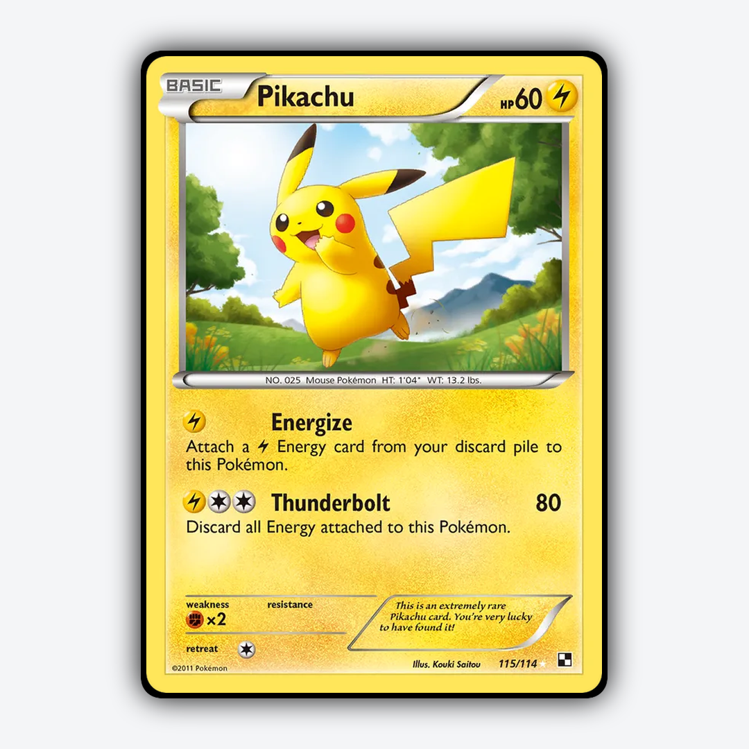 Pikachu 115/114 - Black & White Set - Card Rug