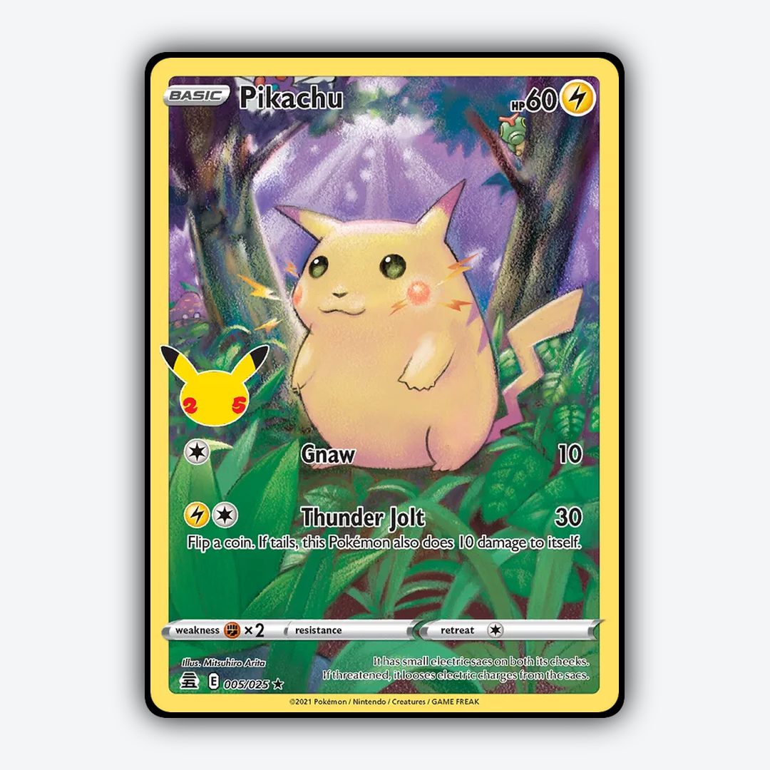 Pikachu #25 - Celebrations Set - Card Rug