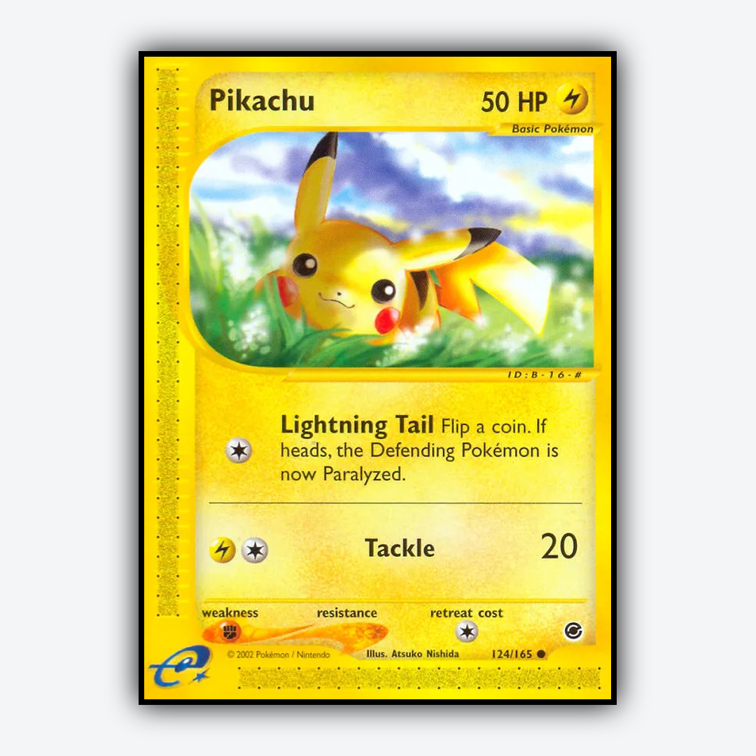 Pikachu 124/165 - Expedition Base Set - Card Rug