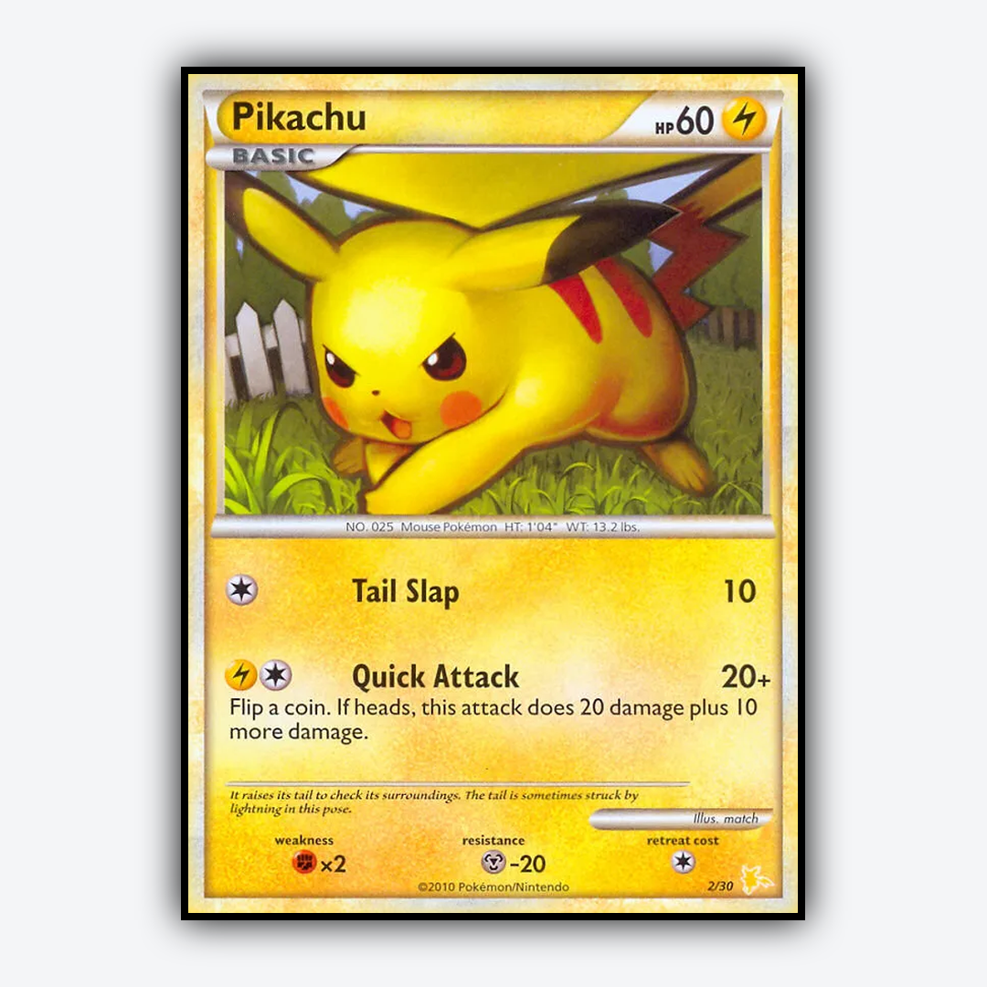Pikachu 002/30 - HGSS Trainer Kit Raichu Set - Card Rug