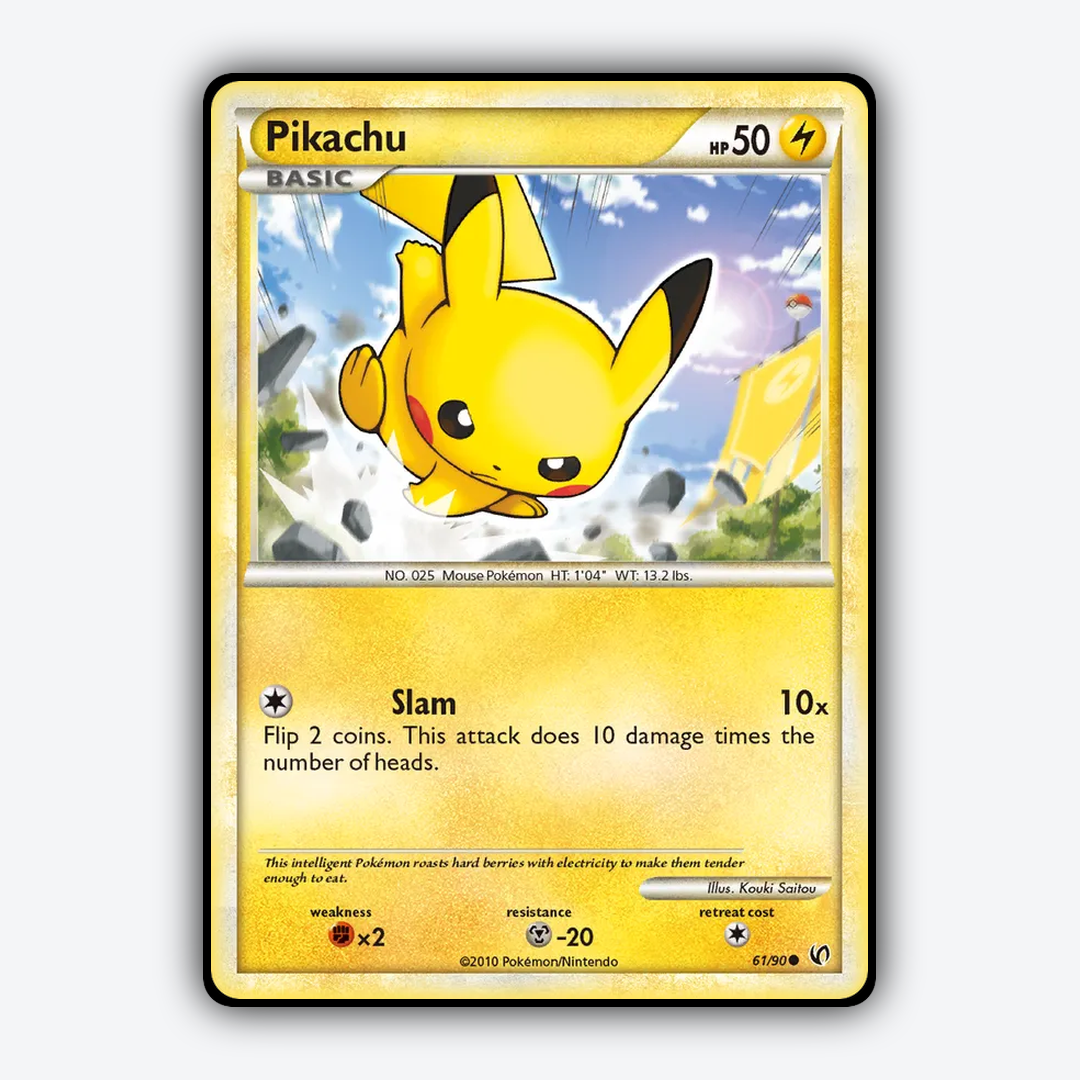 Pikachu 061/90 - HS—Undaunted Set - Card Rug
