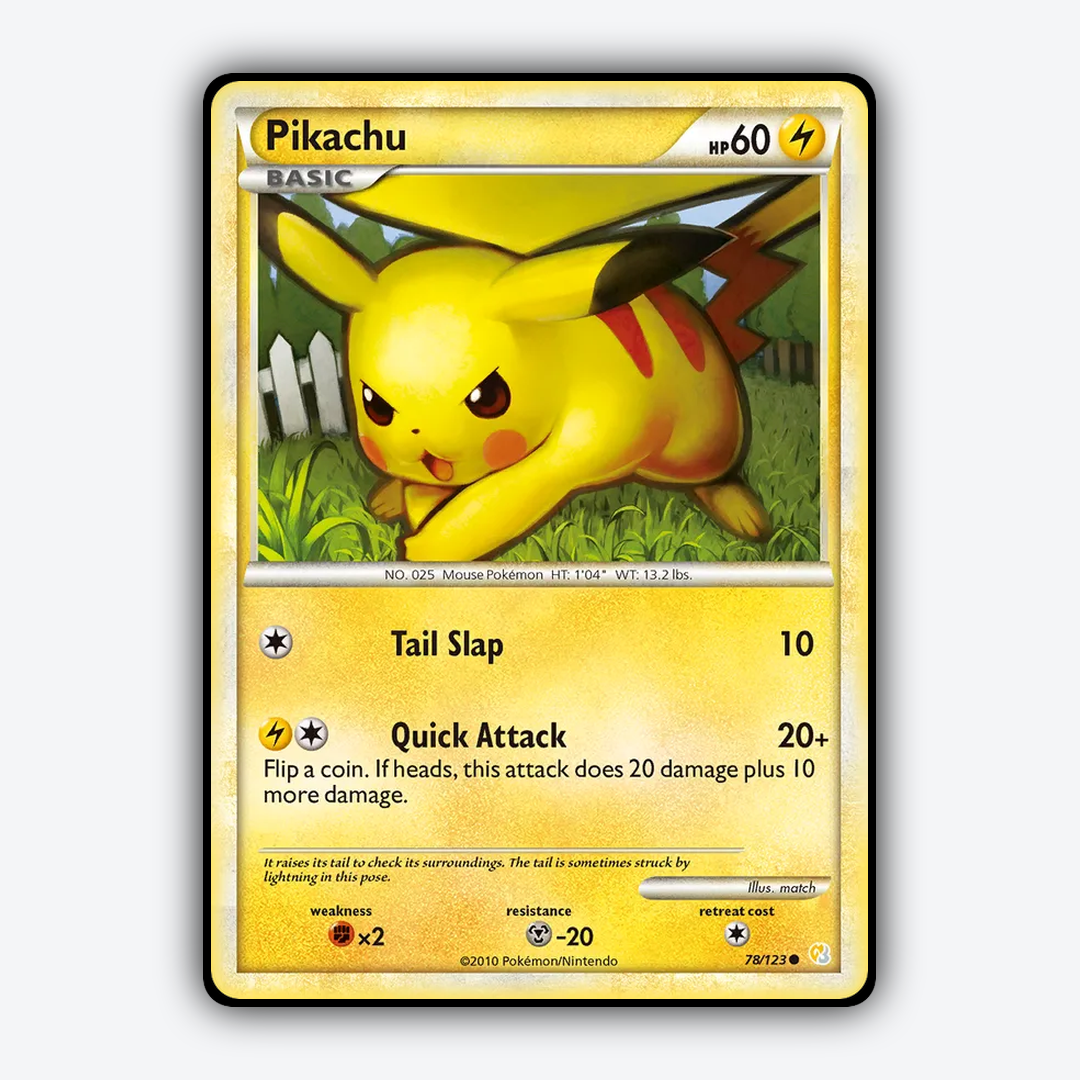 Pikachu 078/123 - HeartGold & SoulSilver Set - Card Rug