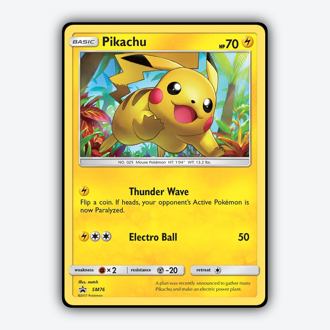 Pikachu #76 - SM Black Star Promos Set - Card Rug