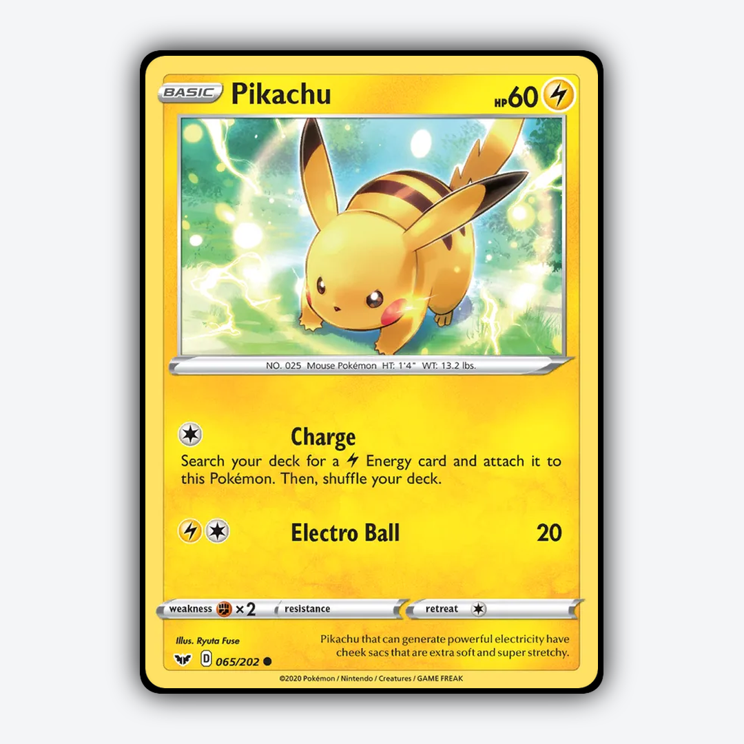 Pikachu 065/202 - Sword & Shield Set - Card Rug