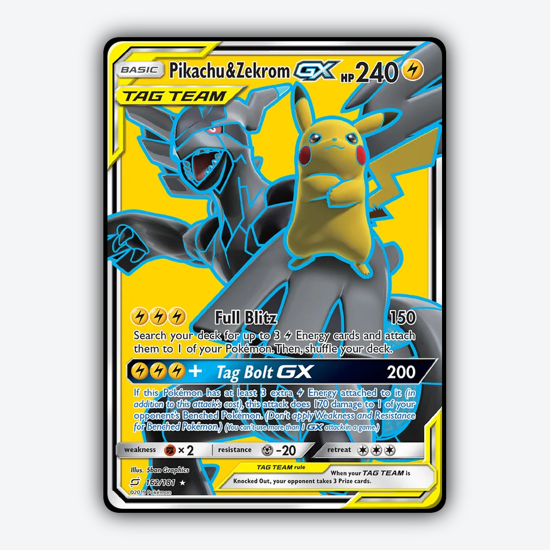 Pikachu & Zekrom-GX 162/181 - Team Up Set - Card Rug