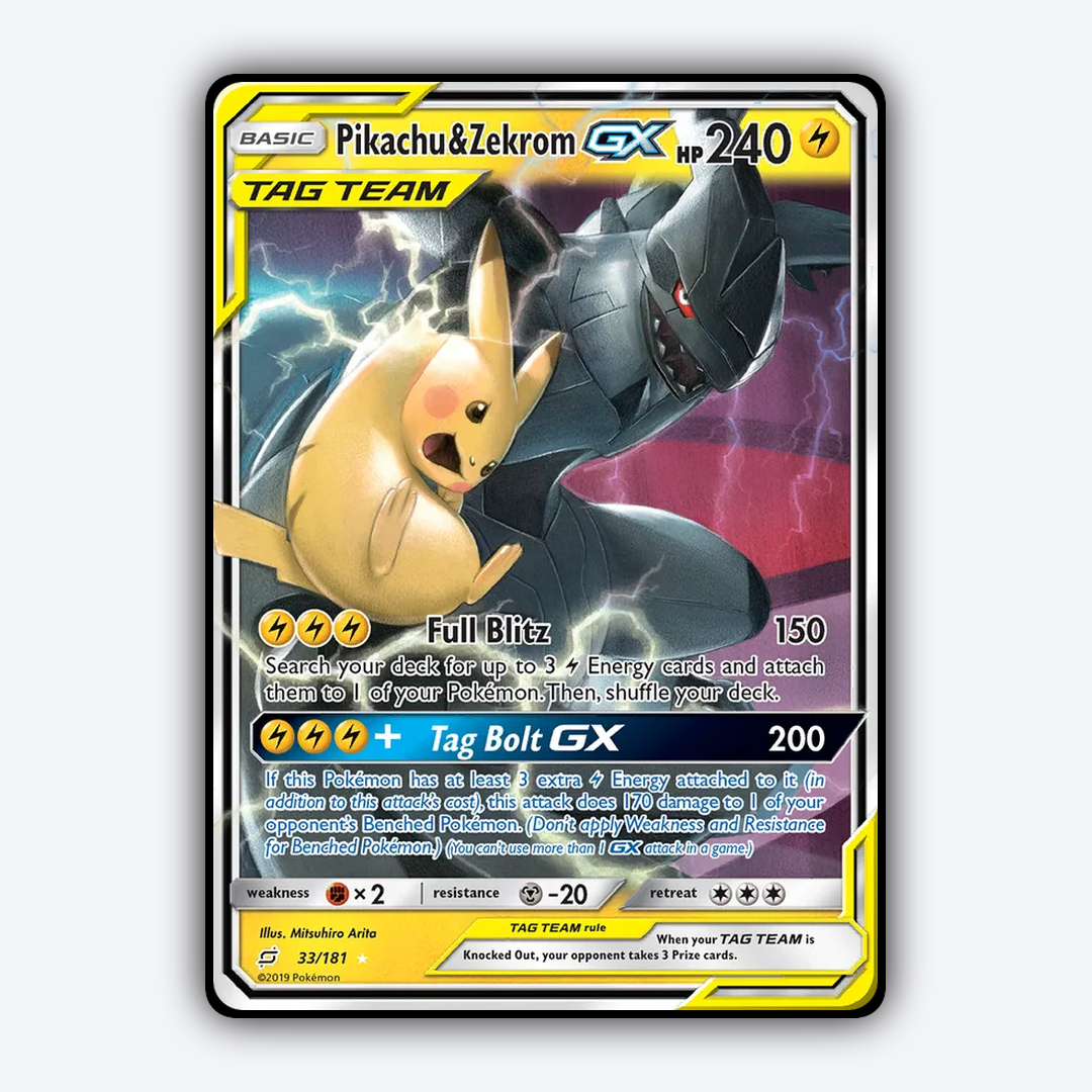 Pikachu & Zekrom-GX 033/181 - Team Up Set - Card Rug