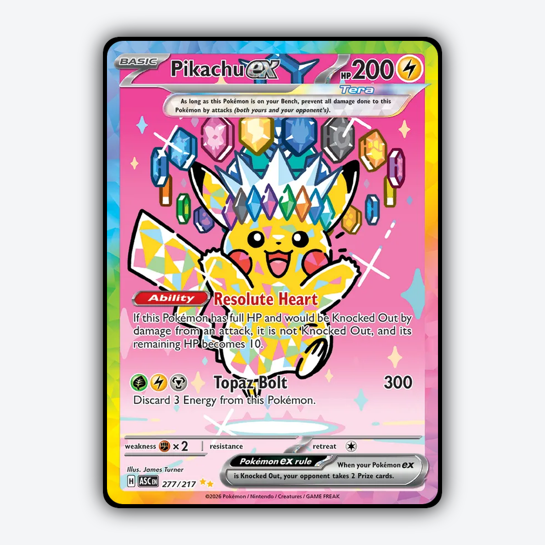 Pikachu ex 277/217 - Ascended Heroes Set - Card Rug