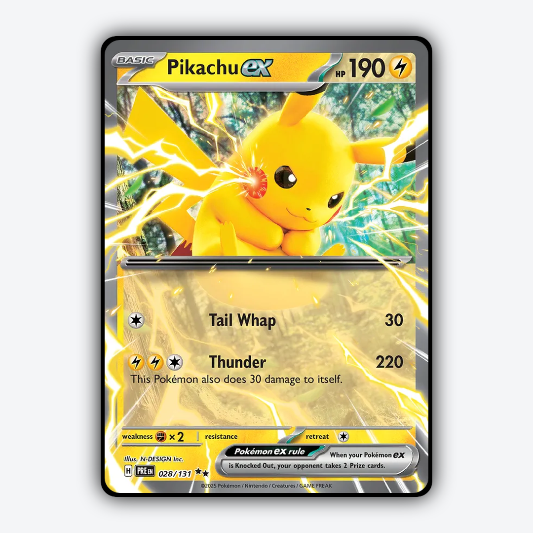 Pikachu ex #28 - Prismatic Evolutions Set - Card Rug