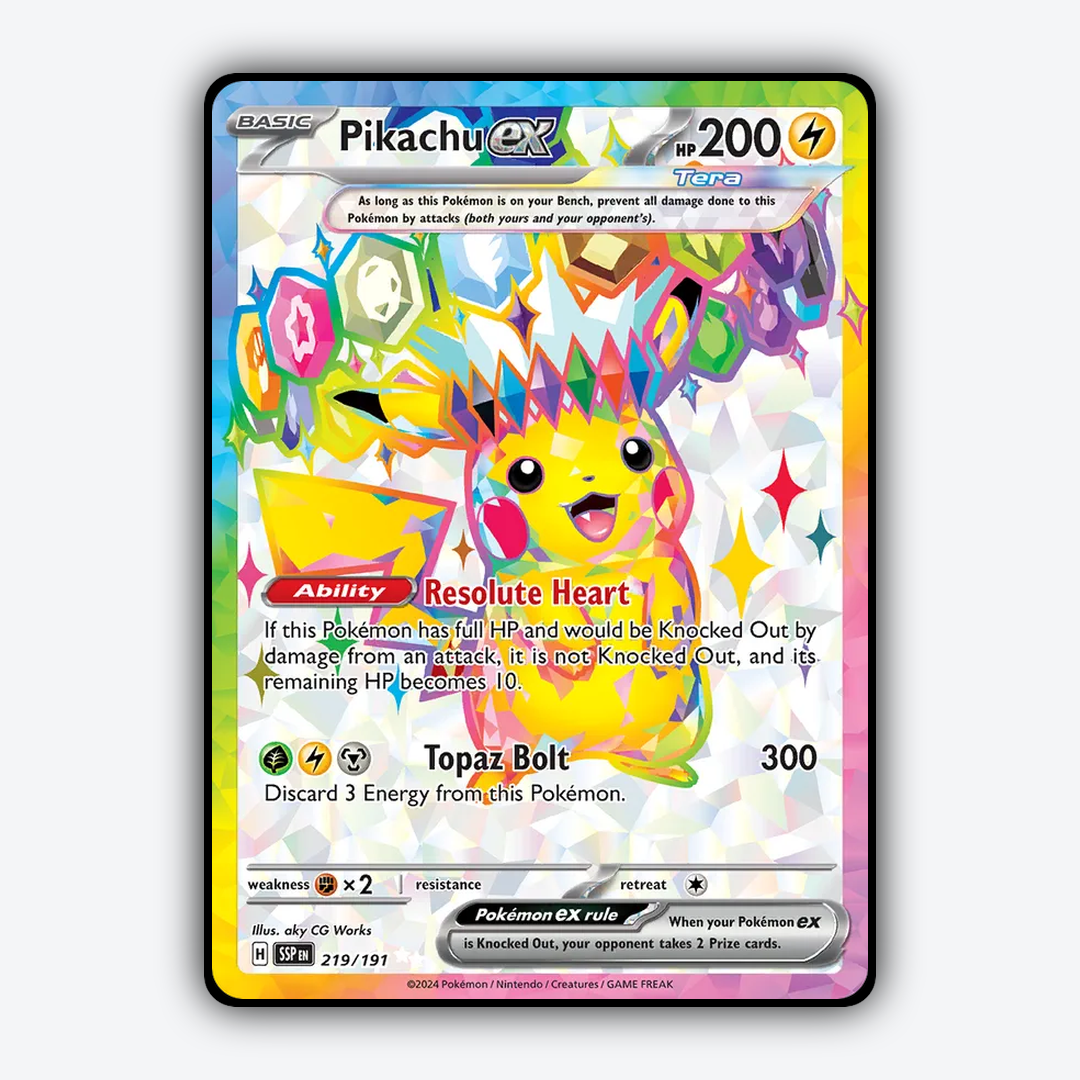 Pikachu ex #219 - Surging Sparks Set - Card Rug