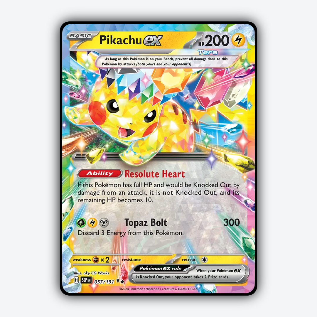 Pikachu ex #57 - Surging Sparks Set - Card Rug