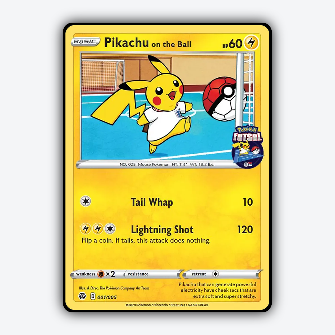 Pikachu on the Ball 001/5 - Pokémon Futsal Collection Set - Card Rug