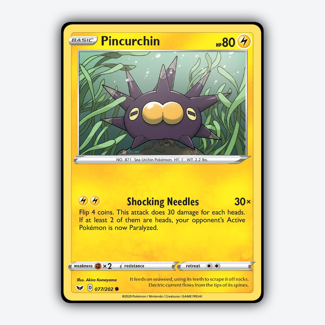 Pincurchin 077/202 - Sword & Shield Set - Card Rug
