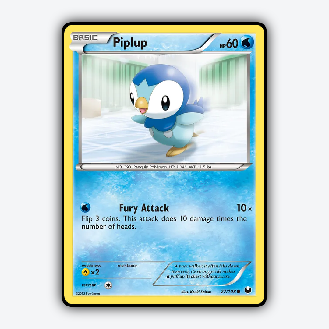 Piplup 027/108 - Dark Explorers Set - Card Rug