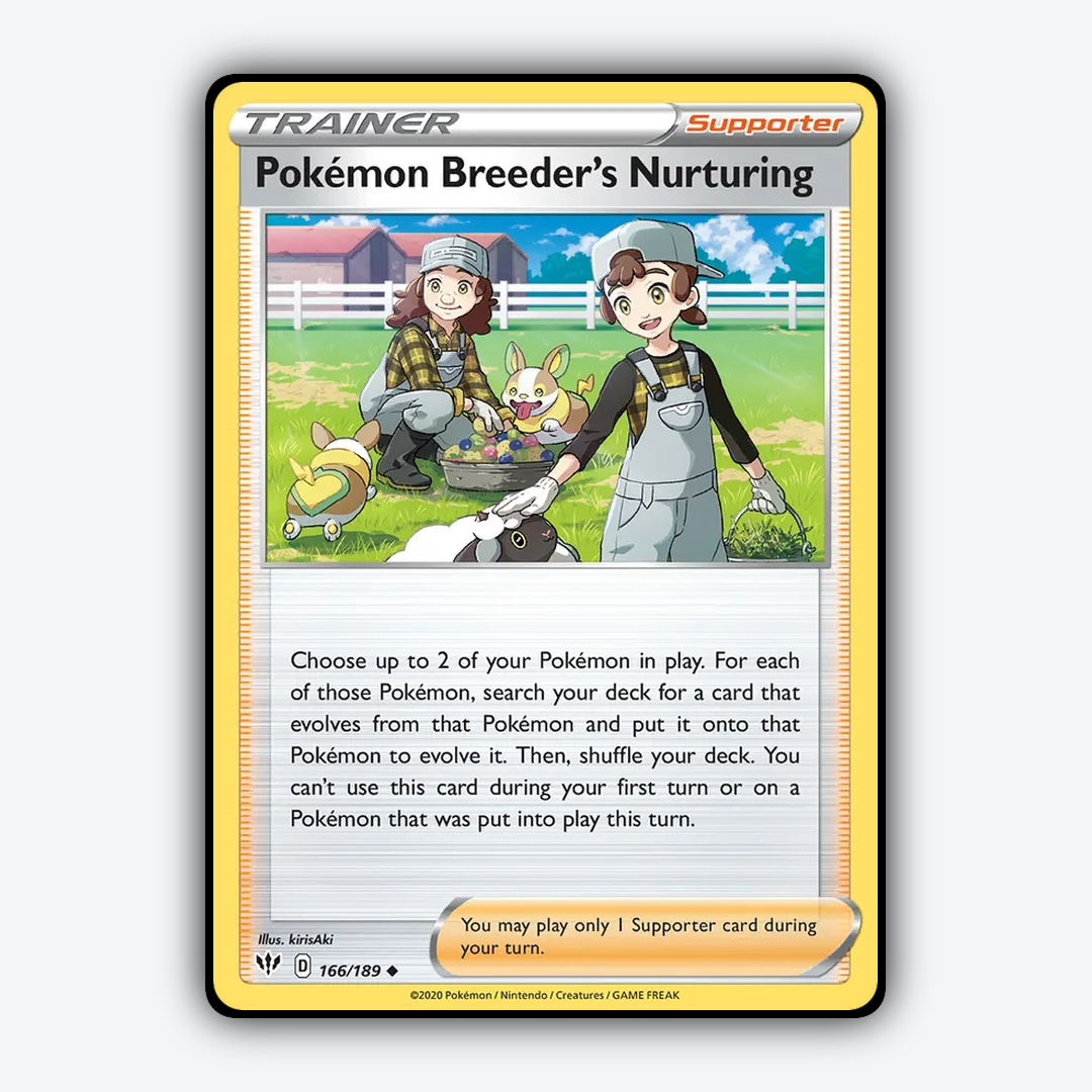 Pokémon Breeder's Nurturing 166/189 - Darkness Ablaze Set - Card Rug