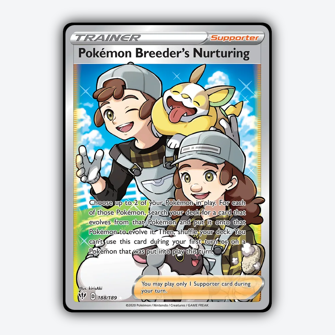 Pokémon Breeder's Nurturing 188/189 - Darkness Ablaze Set - Card Rug