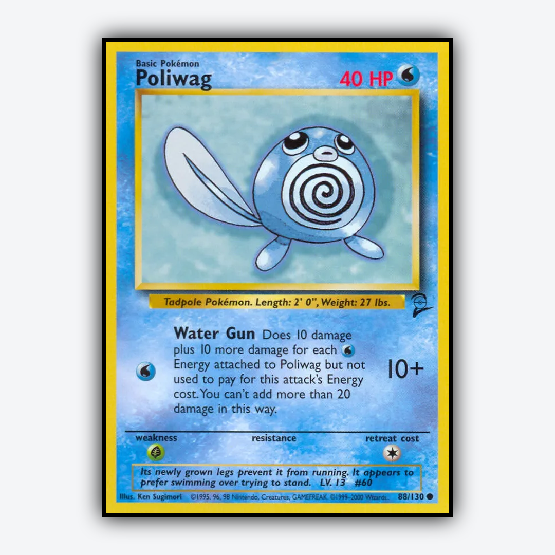 Poliwag 088/130 - Base Set 2 Set - Card Rug