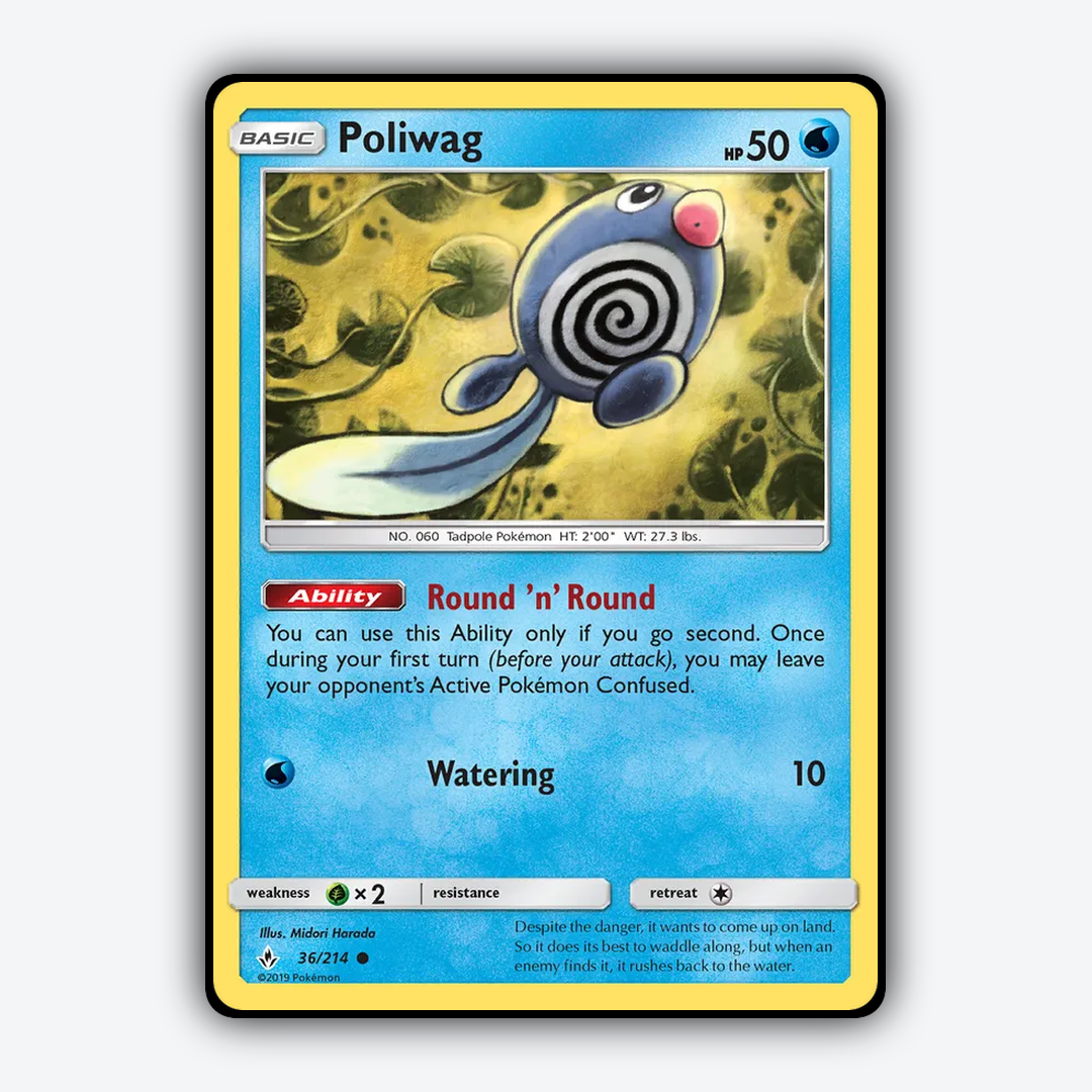 Poliwag 036/214 - Unbroken Bonds Set - Card Rug